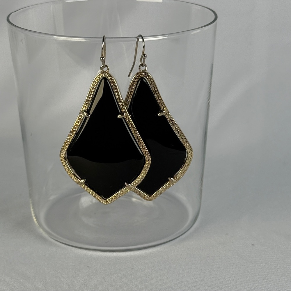 Kendra Scott Black and Gold Statement Earrings